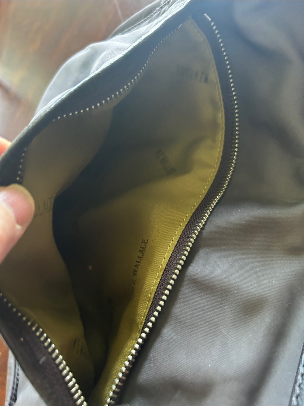 MZ Wallace Olive Green Interior Crossbody with Tan Leather Trim - Picture 7 of 7